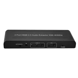 2合1用于HDMI 4K 60hz切换器，带ARC和音频提取器黑色切换器 (黑色)