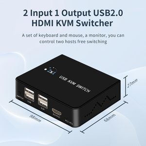 4K HDMI <strong>KVM</strong> <strong>Switch</strong> <strong>2</strong> <strong>input</strong> <strong>1</strong> <strong>output</strong> Support Auto Scan 4K30Hz <strong>2</strong> Port USB <strong>2</strong>.0 <strong>KVM</strong> <strong>Switch</strong>