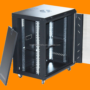 B12u h600 * w530 * d400 מקצועי 12u שחור שרת זכוכית מתלה מפעל אספקה ישירה קיר רכוב 6u 9u 18u 22u 32u