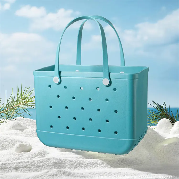 Nuevo estilo impermeable mujer EVA Tote gran cesta de la compra bolsas playa silicona Bogg bolsa Eco Jelly Candy señora bolsos