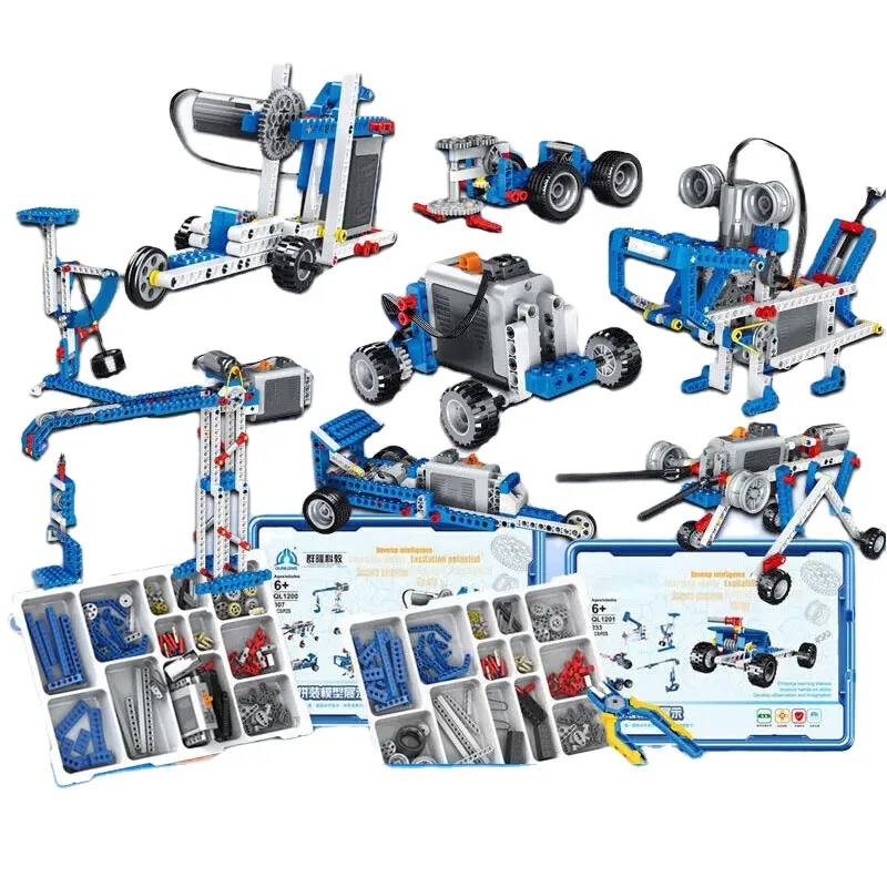 312 pcs ensembles de blocs de construction programmables autres jouets éducatifs 9686 Assemblage de machines simples et alimentées Ensemble d'enseignement des sciences