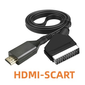 HDTV OLDTV用USB電源ケーブル付き1080PHDMI-Scartビデオコンバーターケーブルアダプター