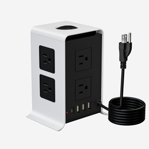 Custom JUNWE Protector Contra Sobretensiones 8 Salidas 4 Puertos USB Cable de Extensión Toma de Estación de Salida Múltiple - Product Image 1