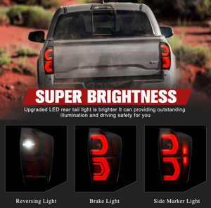 車オフロード4x4シーケンシャルLEDテールライトトヨタタコマ2022リアストップ逆ブレーキ信号ランニングライトテールライト
