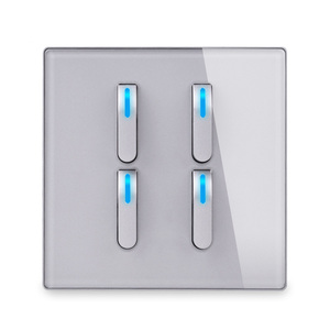 LangYeao Home Lighting Elektrisch 16A Lichtsc halter UK 1/2/3/4 Gang 1/2 Way Luxus Piano Key Wand leuchte Kippschalter