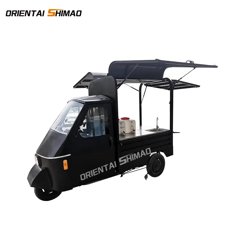 electric refrigerated rickshaw food cart for indonesian food cart sale