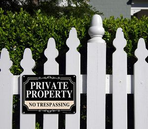 Không có dấu hiệu xâm phạm tài sản tư nhân ký hiệu kỹ sư lớp nhôm phản chiếu mờ dần sử dụng trong nhà hoặc ngoài trời - Product Image 4