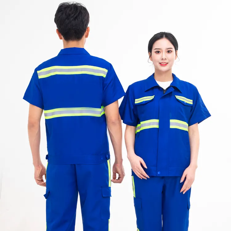 First Class Quality Garage Overall Safety Work Wear Custom Reflective Short Sleeve Shirt