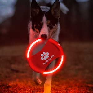 USB充電式LEDソーサーインタラクティブ犬のおもちゃフライングディスクフェッチおもちゃソフトシリコン犬のトレーニングゲーム犬のためのライトアップおもちゃ - Product Image 2