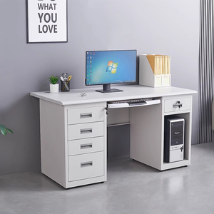 Modernes Design Stahl Büro tisch Einfache Montage Metall Computer Schreibtisch mit Cabrio Schubladen Schlösser für zu Hause oder in der Schule - Product Image 3