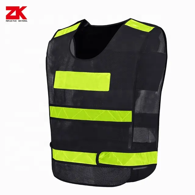 Gilet de travail noir réfléchissant Hi vis