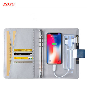 Uso multifunción Huella digital para desbloquear PUleather Bloc de notas 8000mAh 1000 colores Tamaño A5 Cargador inalámbrico Banco de energía Diario Notebook - Product Image 6