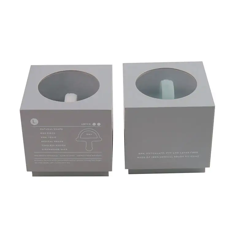 Stampa Logo personalizzata giocattoli per massaggiagengive riciclabili clip per ciuccio scatola di carta per imballaggio con finestra in Pvc trasparente