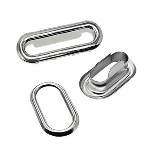 金属椭圆形孔眼铆钉索环电镀技术矩形图案时尚孔眼 - Product Image 1