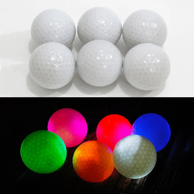 Renkli ve su geçirmez Led Golf topu Led ışık Up Golf topları uzun ömürlü süper parlak, her 5 - 8 dakika için parlak parlayan
