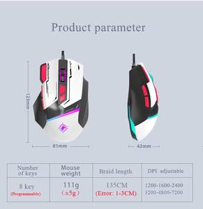 Custom 8D RGB 7200 DPI ergonomico Mouse da gioco USB connessione Laser tracciamento Computer uso ufficio gioco regalo perfetto - Product Image 5