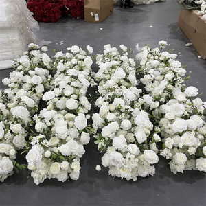 קישוט חתונה מותאם אישית מספק קשת חתונה פרחים צמחייה חתונה ירוק רקע על תפאורה לטקס - Product Image 5