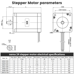 1,8 Grad 60*60mm 2-Phasen-DC-Hybrid-NEMA-24-Schrittmotor für CNC-3D-Drucker und Arduino für 3D-Druckanwendungen
