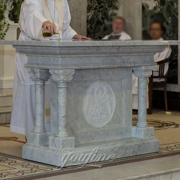 Altar de mármore da igreja religiosa pedra natural para venda