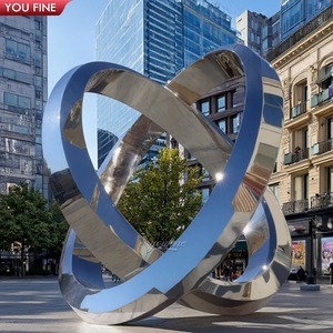 Youfine Tùy Chỉnh Ngoài Trời Lớn Công Cộng Nghệ Thuật Địa điểm Nghệ Thuật Trang Trí Thép Không Gỉ Kim Loại Đánh Bóng Nghệ Thuật Hiện Đại Tác Phẩm Điêu Khắc - Product Image 6