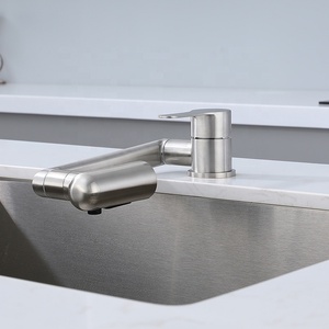 Phần Ngắn Gấp Bồn Rửa Nhà Bếp Vòi Nước 304 Thép Không Gỉ Nóng Lạnh Phổ Chậu Rửa Giặt Bồn Rửa Tap - Product Image 5