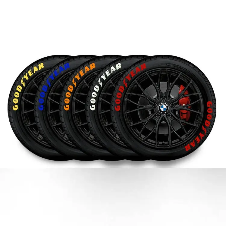 Impermeable de los deportes de neumático de coche inglés carta de decoración 3d neumático de coche pegatinas