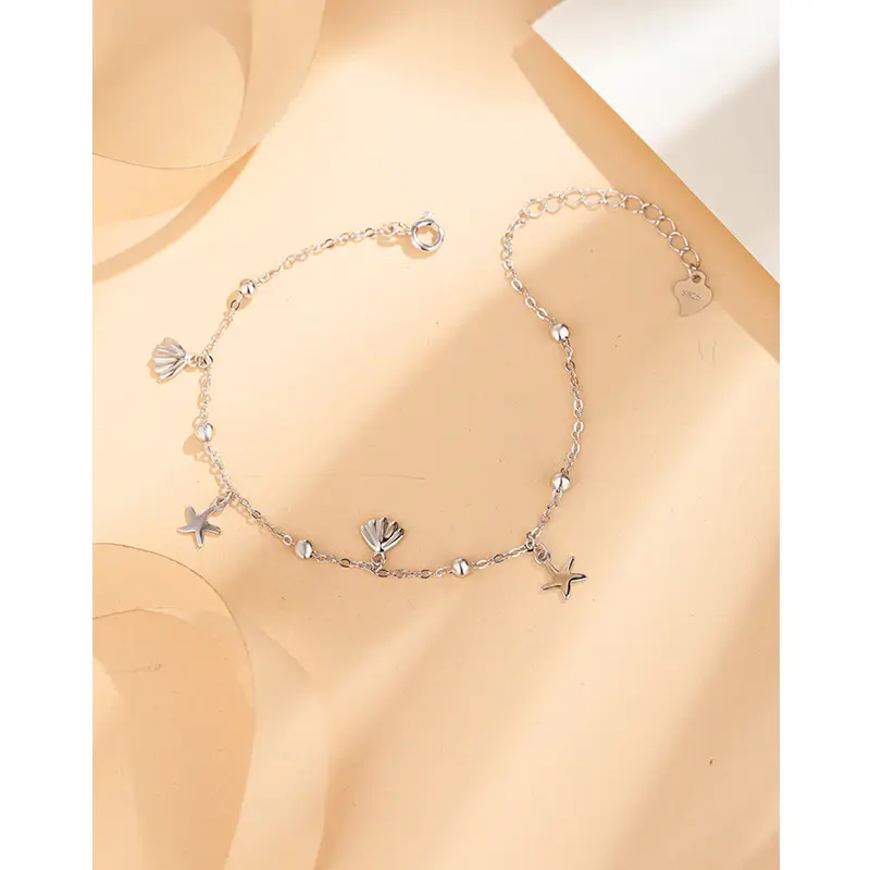 Vendita calda di gioielli di moda 2024 di lusso zircone 925 in argento Sterling Shell bracciale a forma di stella per le donne o le ragazze