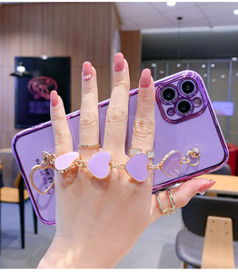 מארז עבור Redmi Electroplated יד שרשרת אהבת לב טלפון מקרה