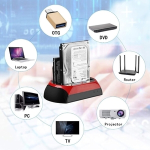 2.5 \ "3.5 \" IDE USB 2.0 harici sabit disk muhafaza plastik kasa HDD veya SSD için kart okuyucu ve abd fişi ile - Product Image 3