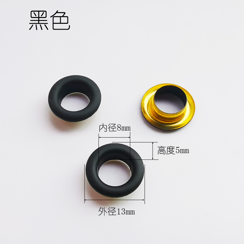 Œillet noir de 8 mm avec peinture appliquée à la main