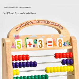儿童学习启蒙10行计数架木制数学玩具 - Product Image 5
