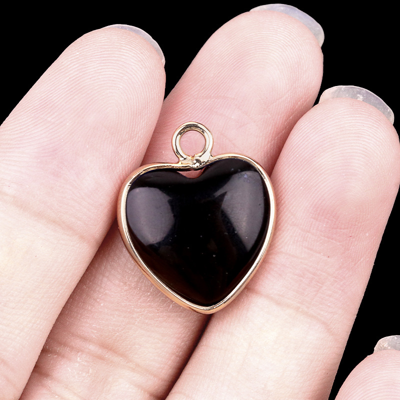Pendentif unique en obsidienne (or)