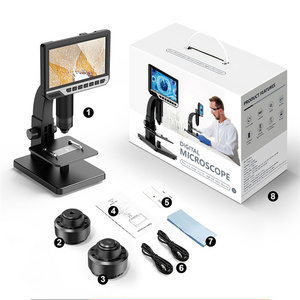2000 Times Magnification 7 Inch HD Large Screen Dual Lens Support Cell <strong>Detection</strong> Support <strong>Computer</strong> Viewing 10+1LED - Product Image 2