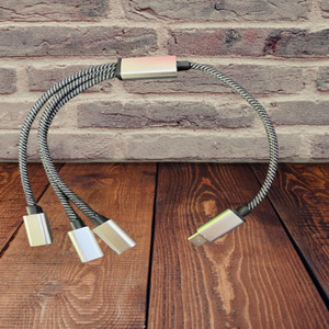 3 in 1 USB C Hub 30CM şarj müzik ve klavye fare Flash sürücü için OTG adaptörü sabit Disk - Product Image 5