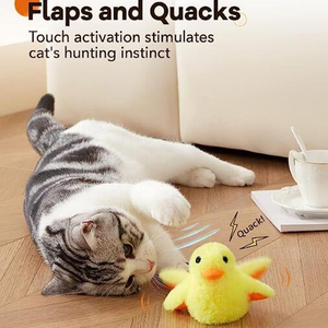 Juguetes para gatos, pato aleteo recargable de 4 pulgadas con hierba gatera SilverVine, canto de cuac realista, batiendo alas, kit activado por contacto Kicker - Product Image 3
