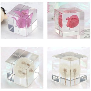 Tùy Chỉnh Nhúng Khô Hoa Nhựa Cube Cho Bàn Trang Trí 6 Sided Tăng Bên Trong <span class=keywords><strong>Acrylic</strong></span> Khối Chặn Giấy Kinh Doanh Quà Tặng Lưu Niệm - Product Image 2