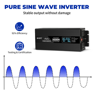 3000瓦纯正弦波太阳能逆变器3KW直流至交流转换器，带12V/24V/48v输入220输出50hz频率液晶显示器 - Product Image 4
