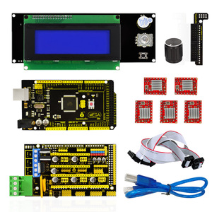 Kit de impresora 3D Keyestudio RAMPS 1,4 + Mega 2560 + 5x A4988 + LCD 2004 Controlador inteligente Kit de impresora 3D para Arduino