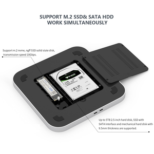 MC25 <strong>Pro</strong> 10Gbps Type C Docking Type C Hub M.2 NVMe NGFF 2.5 SATA SSD/HDD Enclosure for <strong>Apple</strong> <strong>Mac</strong> Mini 2020 M1 Chip - Product Image 3