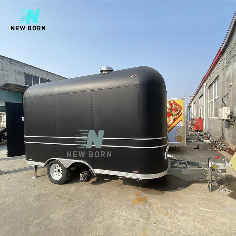 Mới sinh ra di động Trailer kem van nhà bếp ăn xe thực phẩm bán hàng tự động giỏ hàng nước trái cây di động xe tải Hot Dog đứng cà phê van