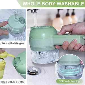4 In 1 sebze kesici çok fonksiyonlu el elektrikli kablosuz doğrayın sarımsak Mash kıyılmış dilim soğan kesme pişirme Gadget - Product Image 5