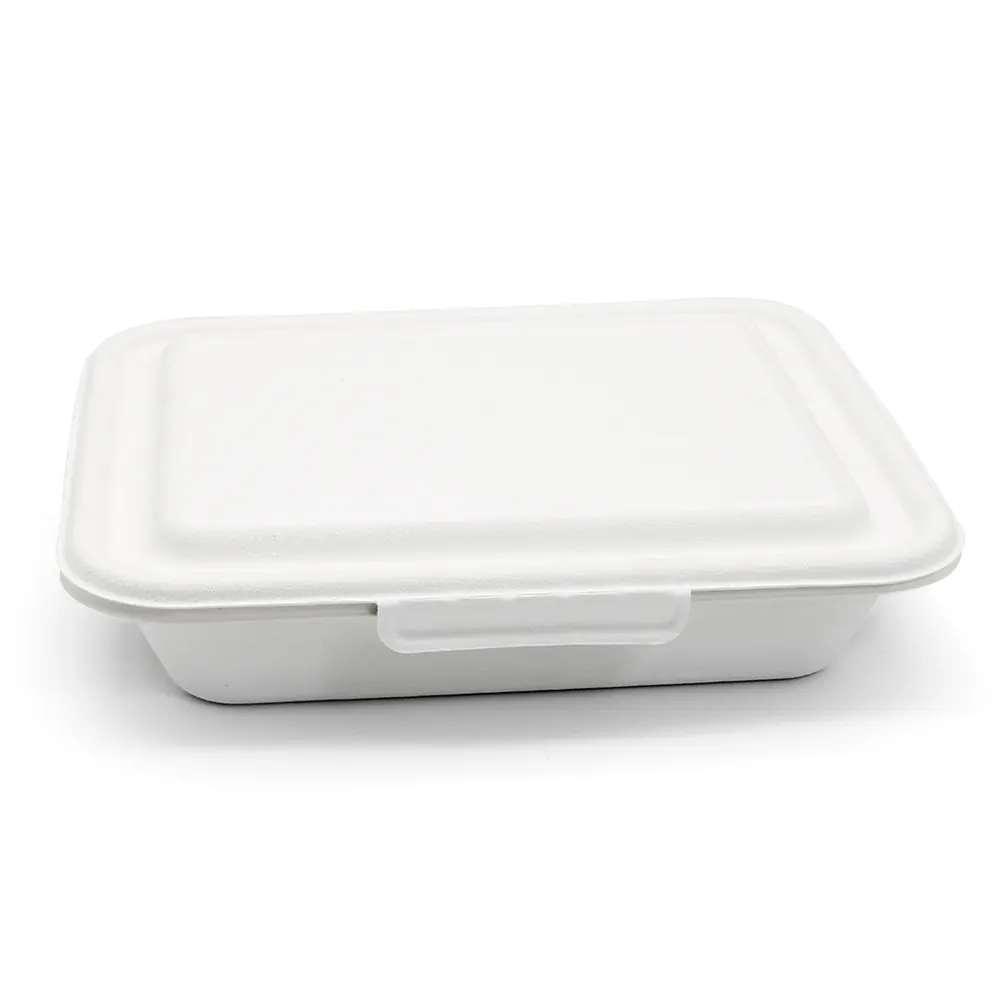 MEMEDA 100% Eco-Friendly Biodegradable Disposable Compostable Sugarcane Bagasse Clamshell Food Container Takeaway Tableware