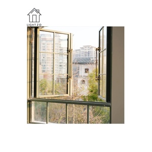 Villa Vintage stil fransız balkon kapısı yemek ve oturma odası için siyah cam ile alüminyum alaşım salıncak açık çerçeve panjur perde