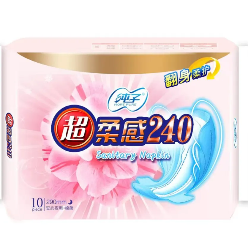 Guardanapo sanitário anion super absorvente, atacado, almofada menstrual de algodão puro para higiene feminina