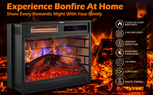 KonwinFP404RNA-<strong>B</strong> 22&quot; Fireplace <strong>Heater</strong> Insert Infrared Quartz Remote Control LED Display Electric Fireplace with Log - Product Image 4