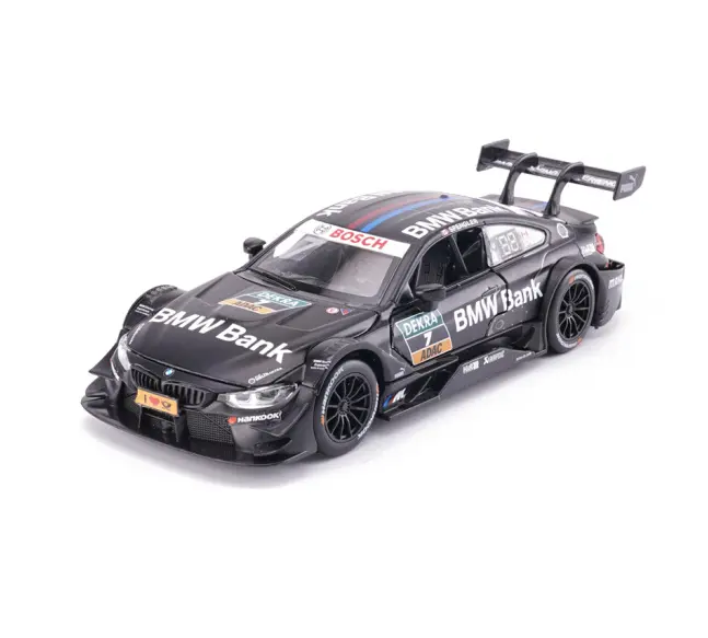 RMZ Diecast Toy Vehicles 1:42 BMW M4 DTM#07 Simulation Racing Car Model For boy toy with sound and light function