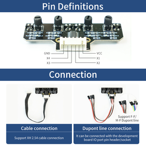 Yahboom 4 Channel Infrared IR Line Track Follower Sensor Module Pcb Four Road 4 Way Tracking Sensor Module For Smart Car UNO R3