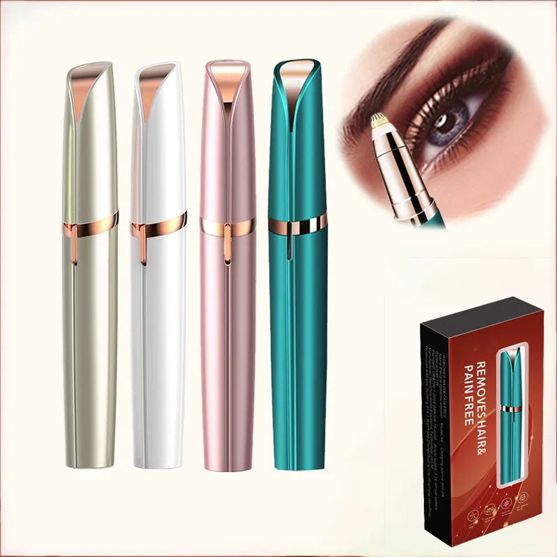 Épilateur à sourcils Tondeuse à sourcils électrique Rasoir à sourcils portable indolore avec épilateur rechargeable à lumière LED