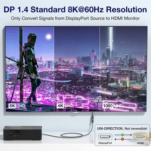 32.4Gbps 8K 60Hz 4K 120Hz UHD HD Display Port Displayport DP Male to <strong>HDMI</strong> Female Cable Adapter Converter for Laptop Monitor TV - Product Image 2