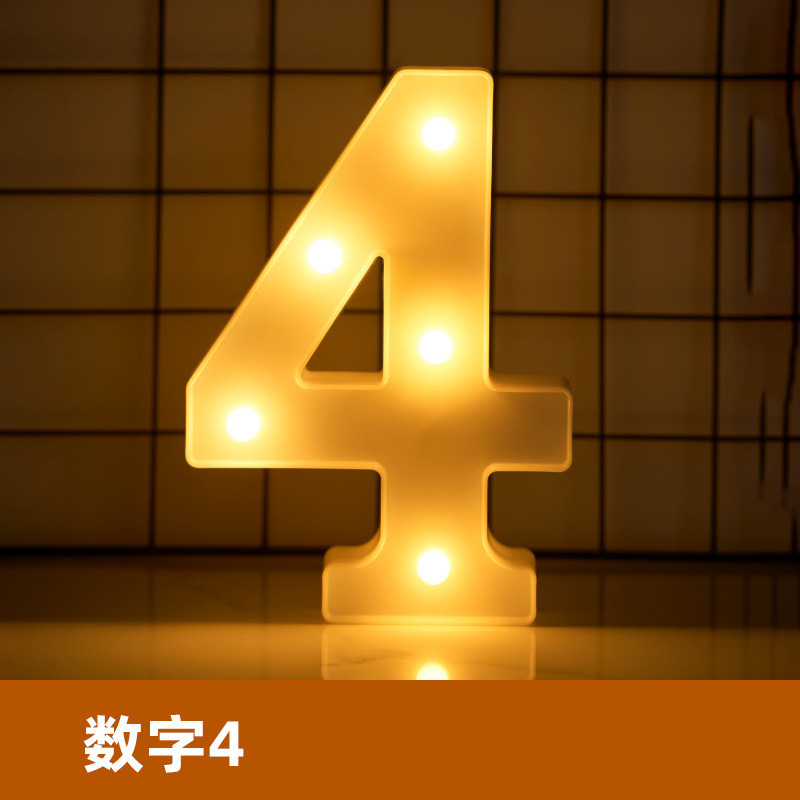 white Letters: 4 - letter lamp 17*21cm